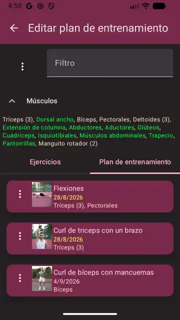 Planes de entrenamiento Planes de entrenamiento