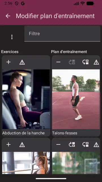 Plans d'entrainement